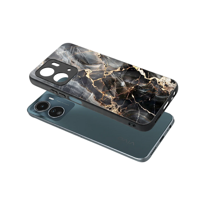 Midnight Veins sleek vivo y16 cover with tempered glass back and TPU edges