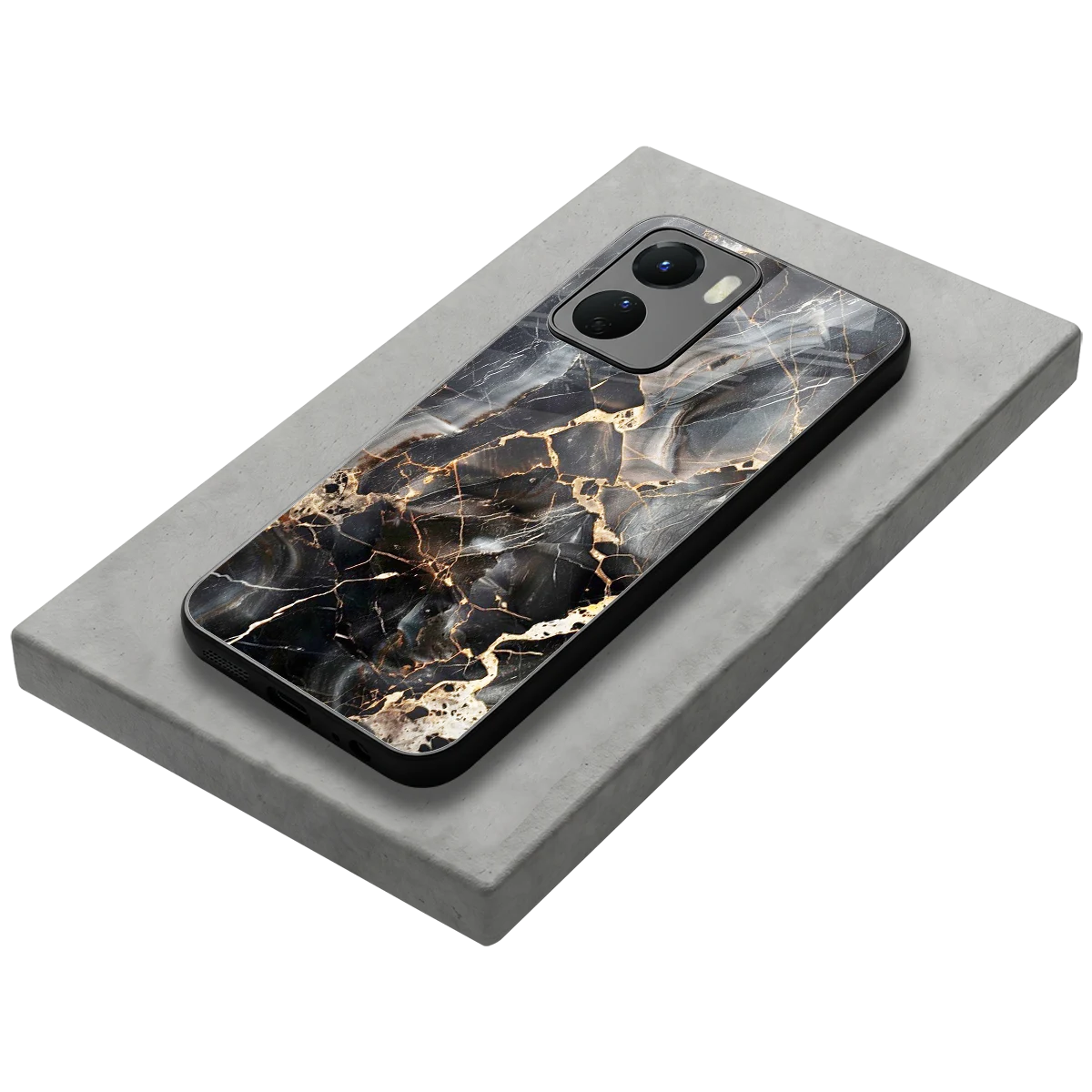 Midnight Veins stylish phone case for vivo y16 | glossy glass and slim fit