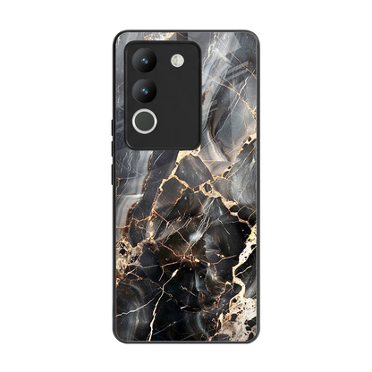 Midnight Veins back phone cover | glass case for vivo y200 5g