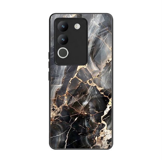 Midnight Veins back phone cover | glass case for vivo y200 5g