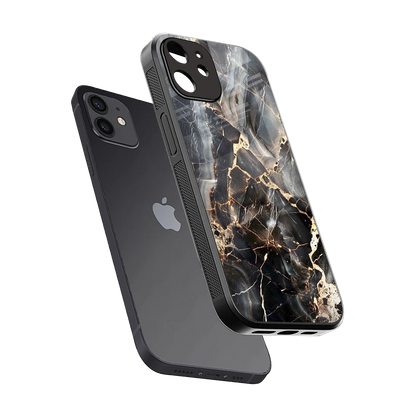 Midnight Veins sleek iphone 12 cover with tempered glass back and TPU edges
