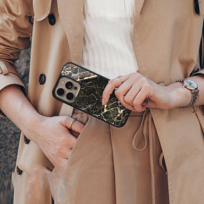 Midnight Gold Phone Case for Iphone 16 | Glass Case