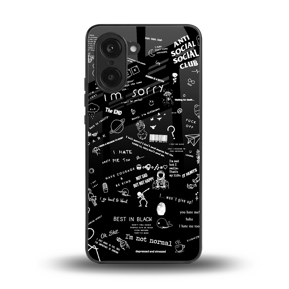 Minimalistic Black Aesthetic Collage back phone cover | glass case for oneplus nord ce5 5g