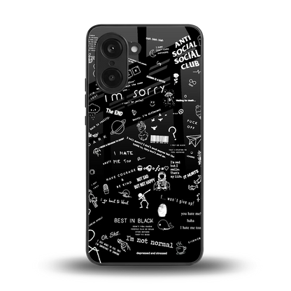 Minimalistic Black Aesthetic Collage back phone cover | glass case for oneplus nord ce5 5g