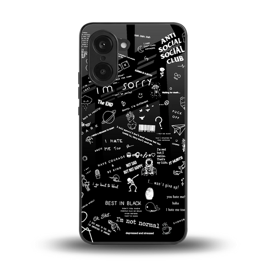 Minimalistic Black Aesthetic Collage back phone cover | glass case for oneplus nord ce5 5g