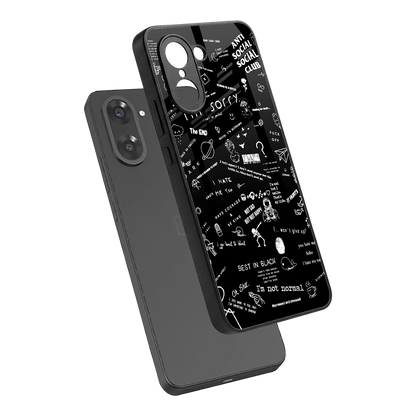 Minimalistic Black Aesthetic Collage sleek oneplus nord ce5 5g cover with tempered glass back and TPU edges
