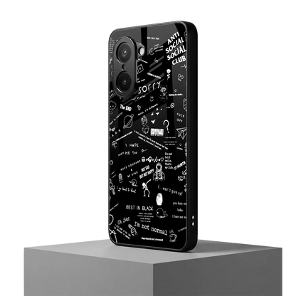 Minimalistic Black Aesthetic Collage oneplus nord ce5 5g mobile cover | shockproof glass phone case