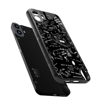 Minimalistic Black Aesthetic Collage sleek cmf nothing phone 1 cover with tempered glass back and TPU edges