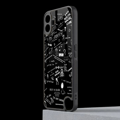 Minimalistic Black Aesthetic Collage cmf nothing phone 1 mobile cover | shockproof glass phone case
