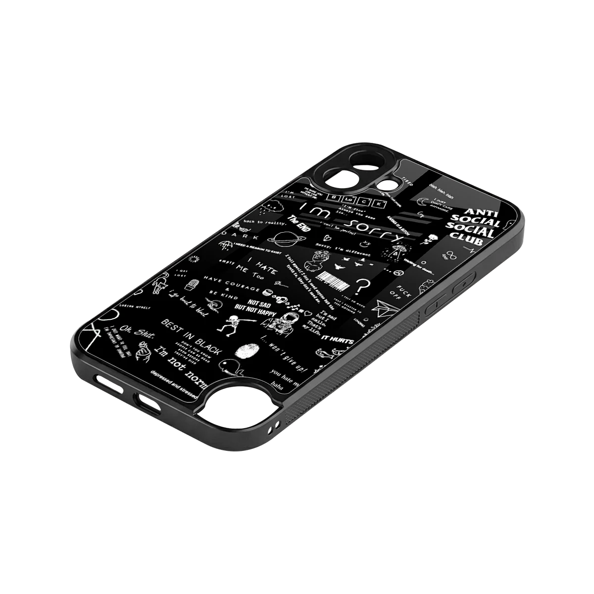 Minimalistic Black Aesthetic Collage stylish phone case for cmf nothing phone 1 | glossy glass and slim fit