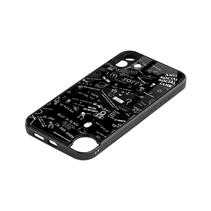 Minimalistic Black Aesthetic Collage stylish phone case for cmf nothing phone 1 | glossy glass and slim fit