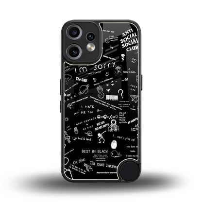 Minimalistic Black Aesthetic Collage back phone cover | glass case for cmf nothing phone 2 pro