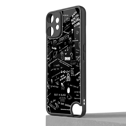 Minimalistic Black Aesthetic Collage cmf nothing phone 2 pro mobile cover | shockproof glass phone case