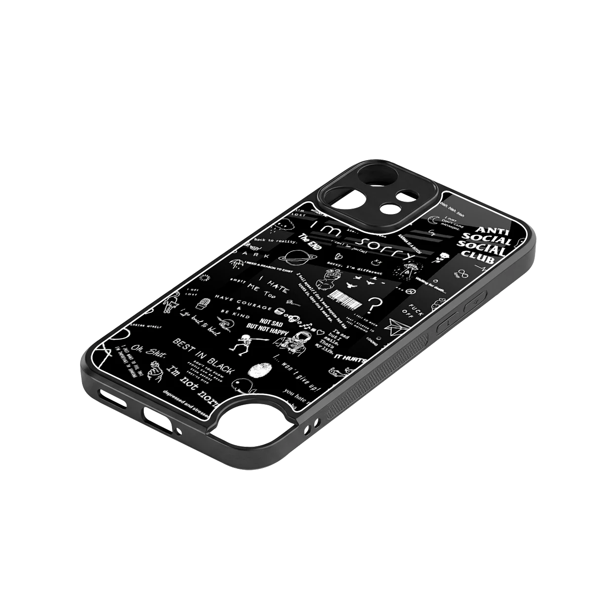 Minimalistic Black Aesthetic Collage stylish phone case for cmf nothing phone 2 pro | glossy glass and slim fit