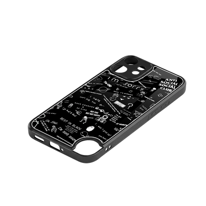 Minimalistic Black Aesthetic Collage stylish phone case for cmf nothing phone 2 pro | glossy glass and slim fit