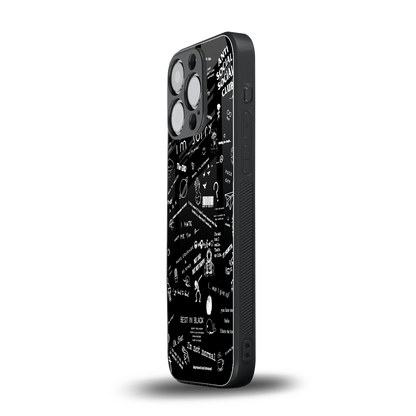Minimalistic Black Aesthetic Collage iphone 15 pro mobile cover | shockproof glass phone case