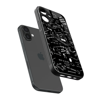 Minimalistic Black Aesthetic Collage sleek iphone 16 plus cover with tempered glass back and TPU edges