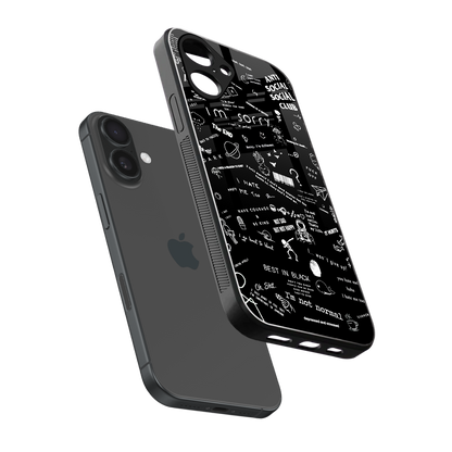 Minimalistic Black Aesthetic Collage Phone Case for Iphone 16 | Glass Case