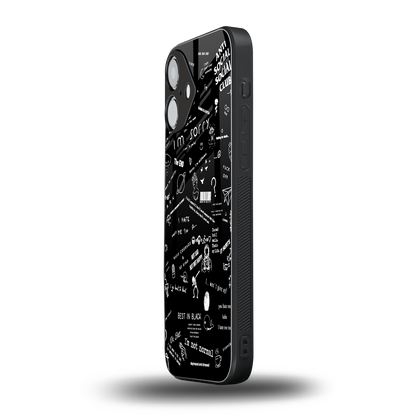 Minimalistic Black Aesthetic Collage Phone Case for Iphone 16 | Glass Case
