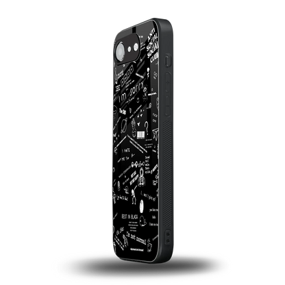 Minimalistic Black Aesthetic Collage iphone 16e mobile cover | shockproof glass phone case