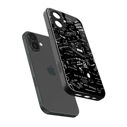 Minimalistic Black Aesthetic Collage sleek iphone 17 cover with tempered glass back and TPU edges