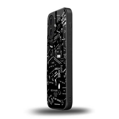 Minimalistic Black Aesthetic Collage iphone 17 mobile cover | shockproof glass phone case