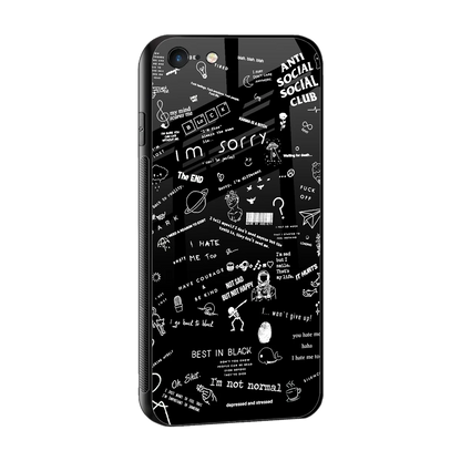 Minimalistic Black Aesthetic Collage sleek iphone 6 cover with tempered glass back and TPU edges
