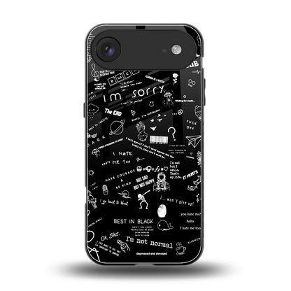 Minimalistic Black Aesthetic Collage back phone cover | glass case for iphone air