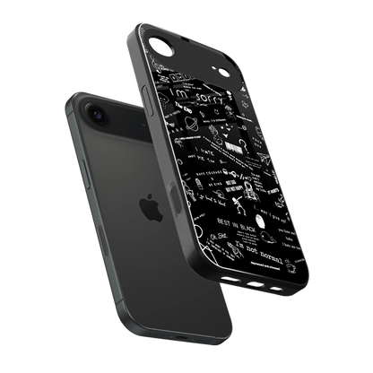 Minimalistic Black Aesthetic Collage sleek iphone air cover with tempered glass back and TPU edges