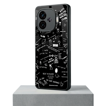 Minimalistic Black Aesthetic Collage iqoo neo 10r 5g mobile cover | shockproof glass phone case
