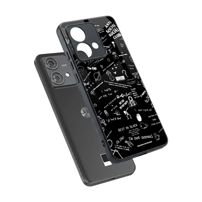 Minimalistic Black Aesthetic Collage sleek motorola edge 40 neo 5g cover with tempered glass back and TPU edges