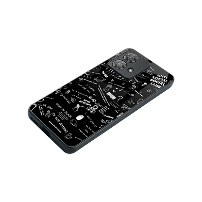 Minimalistic Black Aesthetic Collage stylish phone case for motorola edge 40 neo 5g | glossy glass and slim fit