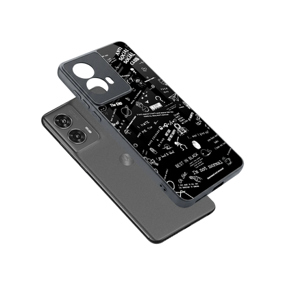 Minimalistic Black Aesthetic Collage sleek motorola edge 50 fusion cover with tempered glass back and TPU edges