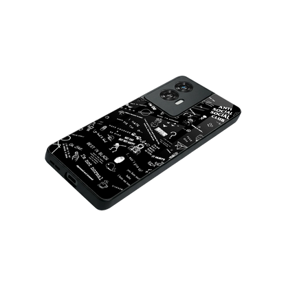 Minimalistic Black Aesthetic Collage stylish phone case for motorola edge 50 fusion | glossy glass and slim fit