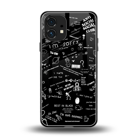 Minimalistic Black Aesthetic Collage back phone cover | glass case for nothing phone 1