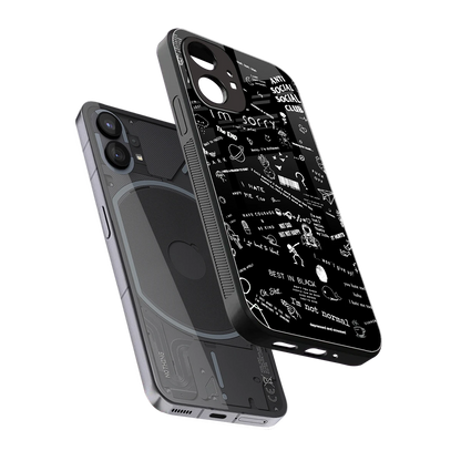 Minimalistic Black Aesthetic Collage sleek nothing phone 1 cover with tempered glass back and TPU edges