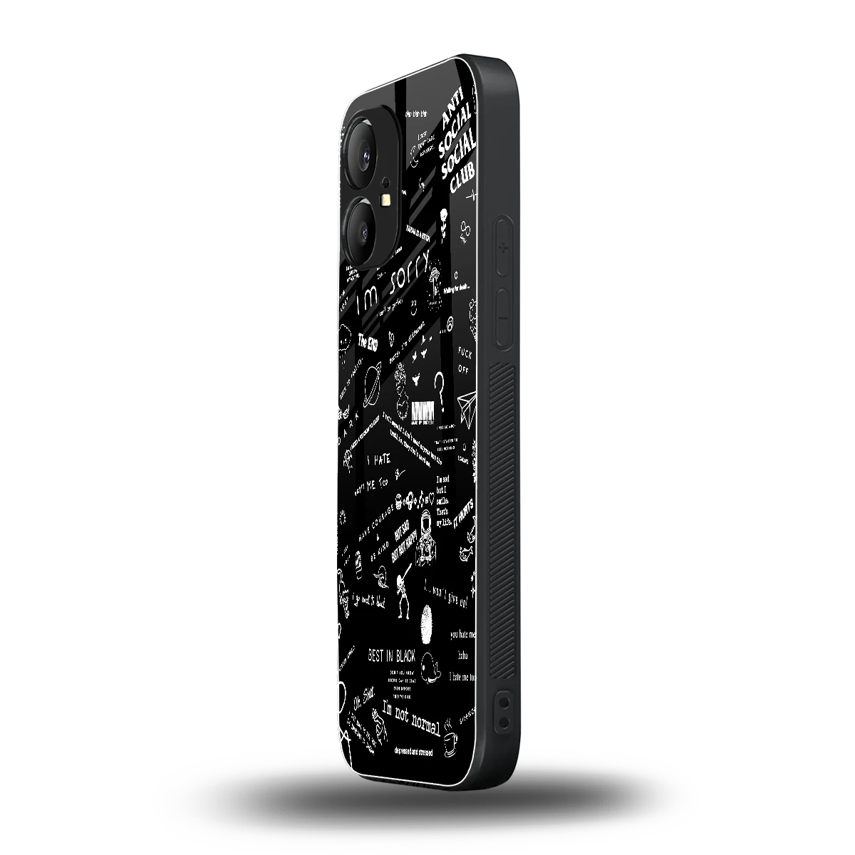 Minimalistic Black Aesthetic Collage nothing phone 1 mobile cover | shockproof glass phone case