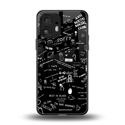 Minimalistic Black Aesthetic Collage back phone cover | glass case for nothing phone 2