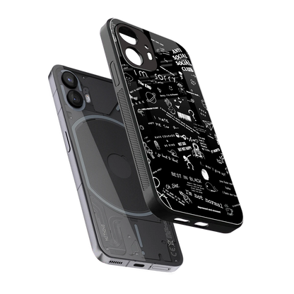 Minimalistic Black Aesthetic Collage sleek nothing phone 2 cover with tempered glass back and TPU edges
