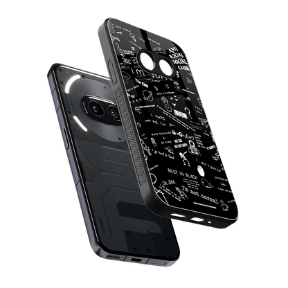 Minimalistic Black Aesthetic Collage sleek nothing phone 2a plus cover with tempered glass back and TPU edges