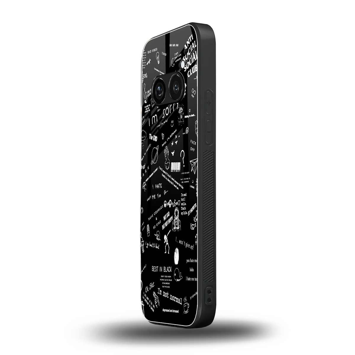 Minimalistic Black Aesthetic Collage nothing phone 2a mobile cover | shockproof glass phone case