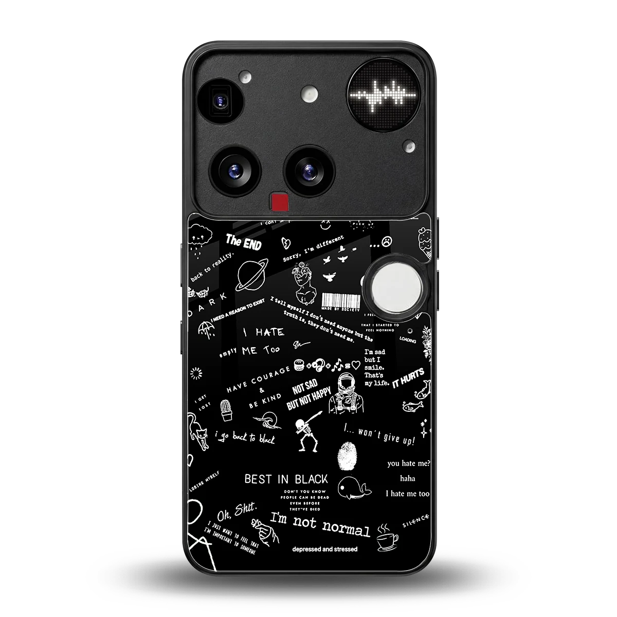 Minimalistic Black Aesthetic Collage back phone cover | glass case for nothing phone 3
