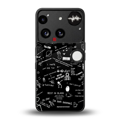 Minimalistic Black Aesthetic Collage back phone cover | glass case for nothing phone 3