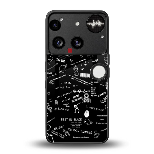 Minimalistic Black Aesthetic Collage back phone cover | glass case for nothing phone 3