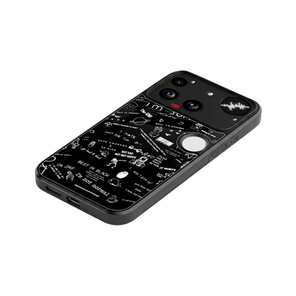 Minimalistic Black Aesthetic Collage stylish phone case for nothing phone 3 | glossy glass and slim fit