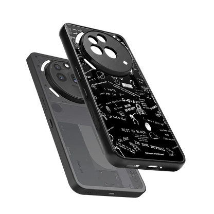 Minimalistic Black Aesthetic Collage sleek nothing phone 3a pro cover with tempered glass back and TPU edges
