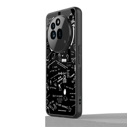 Minimalistic Black Aesthetic Collage nothing phone 3a pro mobile cover | shockproof glass phone case