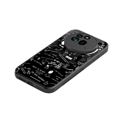 Minimalistic Black Aesthetic Collage stylish phone case for nothing phone 3a pro | glossy glass and slim fit