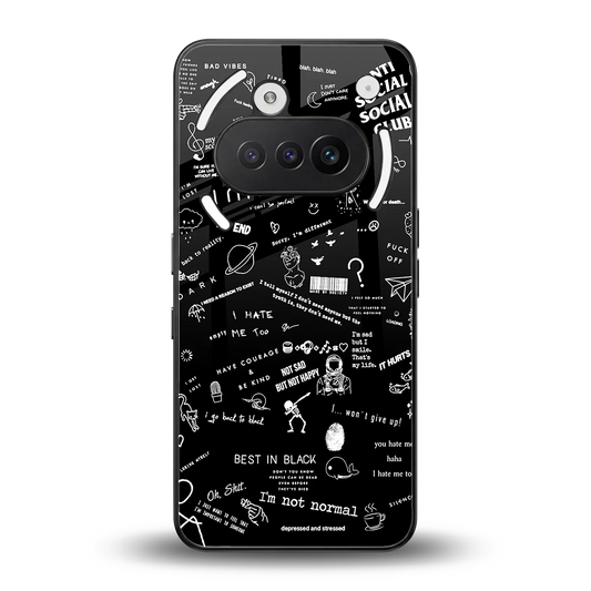 Minimalistic Black Aesthetic Collage back phone cover | glass case for nothing phone 3a