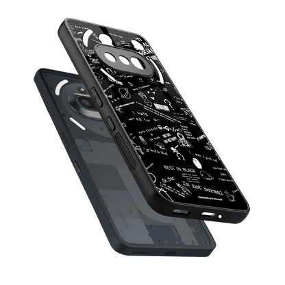 Minimalistic Black Aesthetic Collage sleek nothing phone 3a cover with tempered glass back and TPU edges